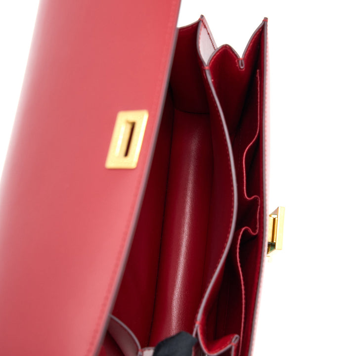 Celine Medium Classic Box Bag Calfskin Red