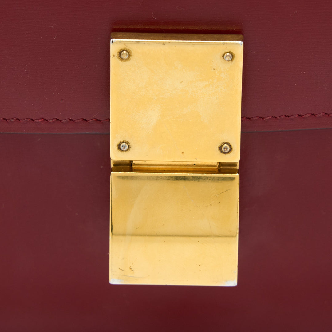 Celine Medium Classic Box Bag Calfskin Red