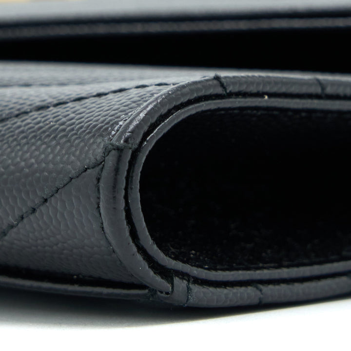 Saint Laurent/YSL Envelop Clutch Grained Calfskin Black GHW