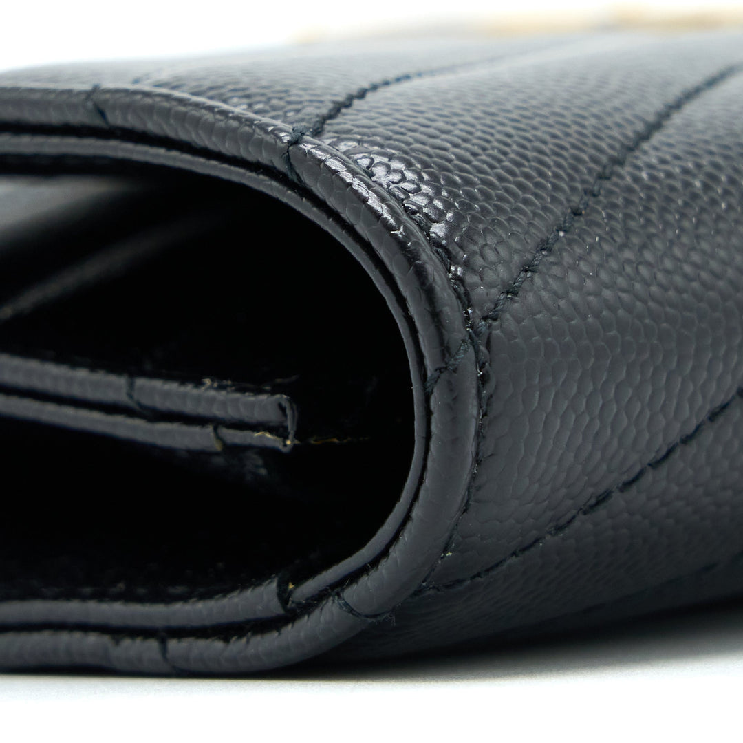 Saint Laurent/YSL Envelop Clutch Grained Calfskin Black GHW