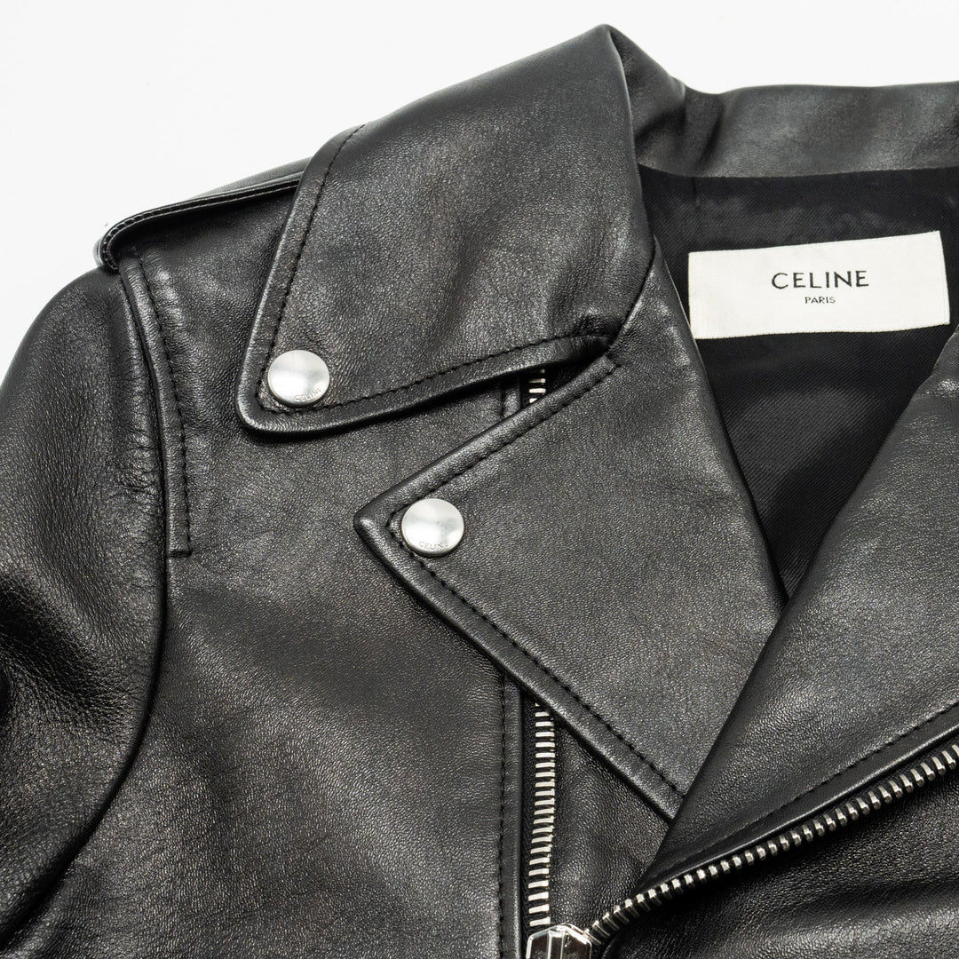 Top Quality Celine Size 38 Classic Biker Jacket Lambskin Black