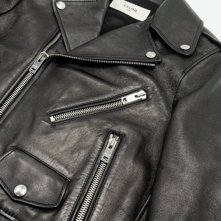Top Quality Celine Size 38 Classic Biker Jacket Lambskin Black
