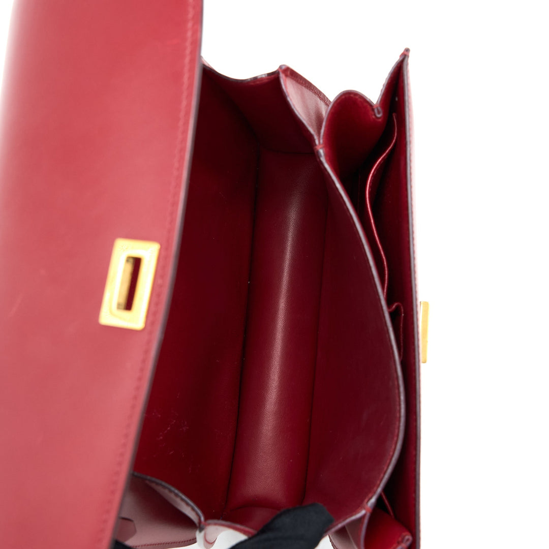 Celine Medium Classic Box Bag Calfskin Red