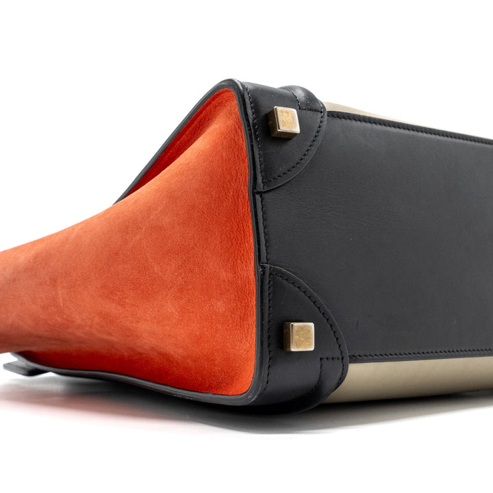 Celine micro luggage calfskin / suede leather multicolour
