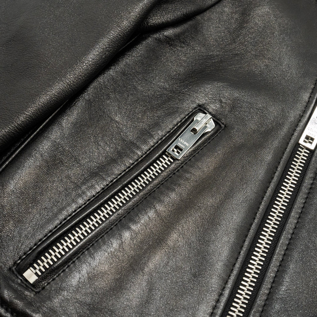 Top Quality Celine Size 38 Classic Biker Jacket Lambskin Black