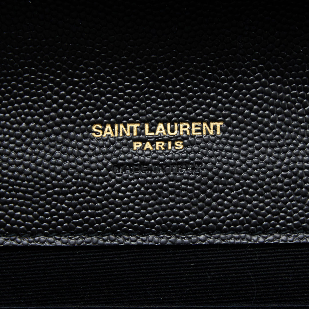 Saint Laurent/YSL Envelop Clutch Grained Calfskin Black GHW