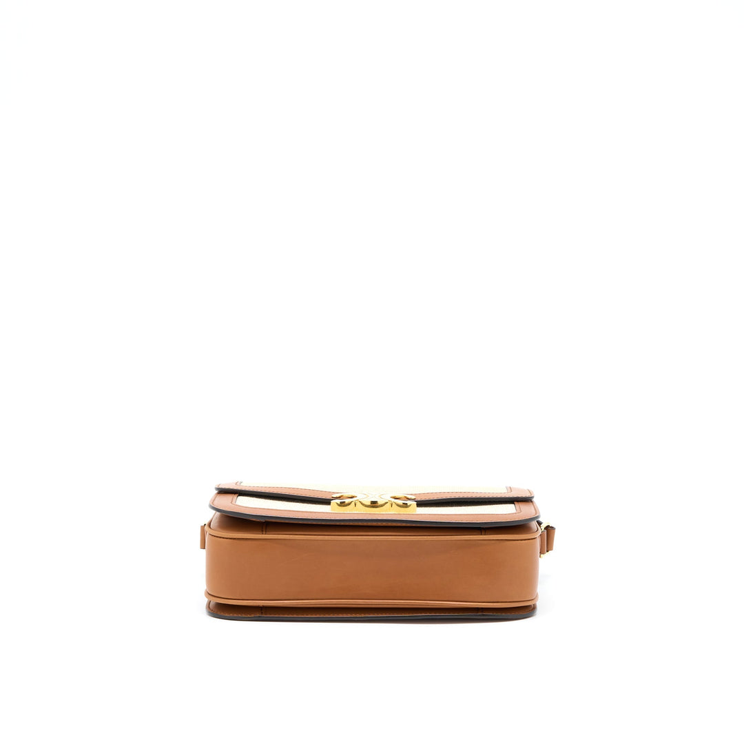 Celine Medium Triomphe Bag in Textile Natural Calfskin