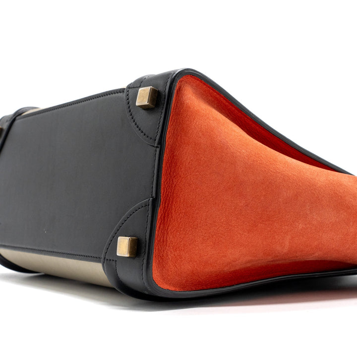 Celine micro luggage calfskin / suede leather multicolour
