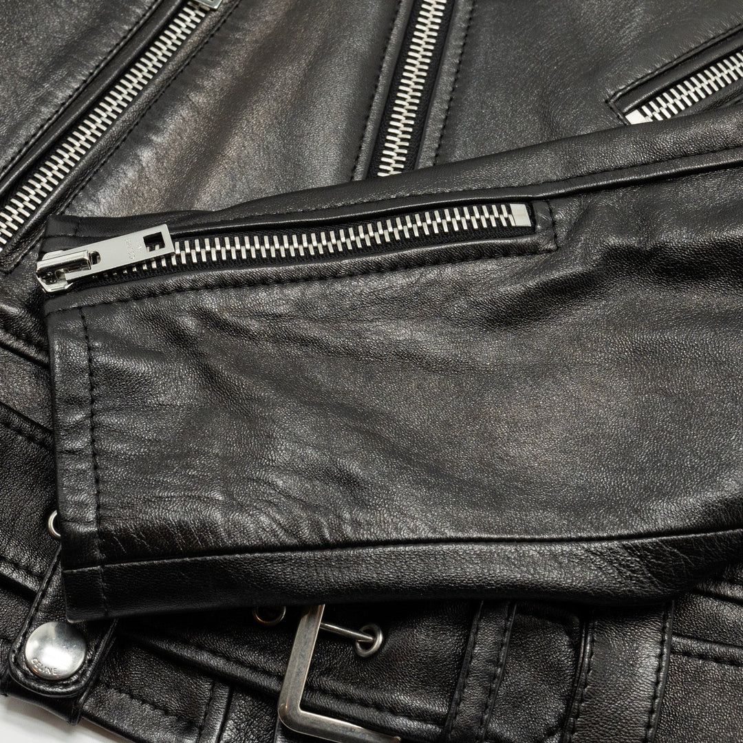 Top Quality Celine Size 38 Classic Biker Jacket Lambskin Black