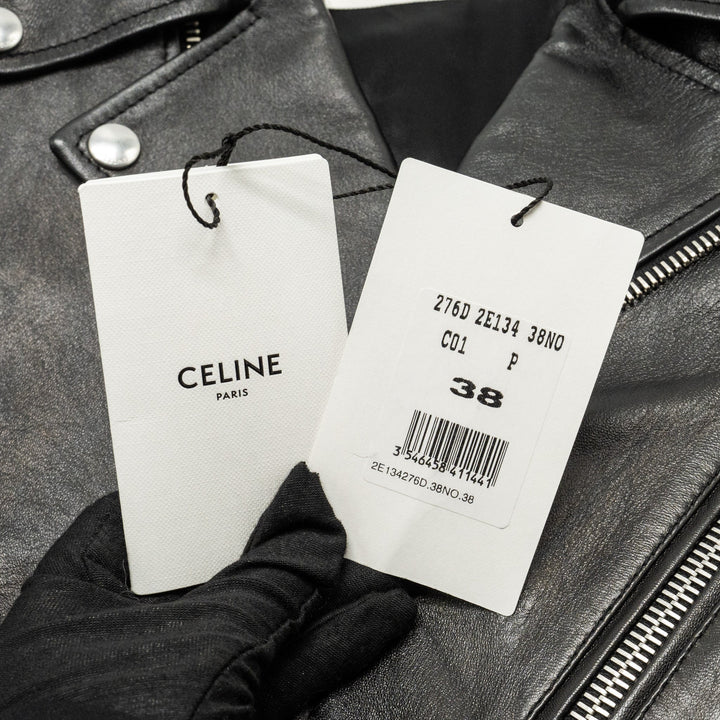 Top Quality Celine Size 38 Classic Biker Jacket Lambskin Black