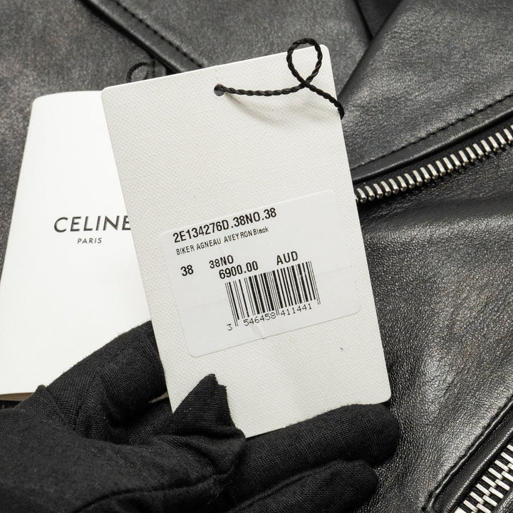 Top Quality Celine Size 38 Classic Biker Jacket Lambskin Black