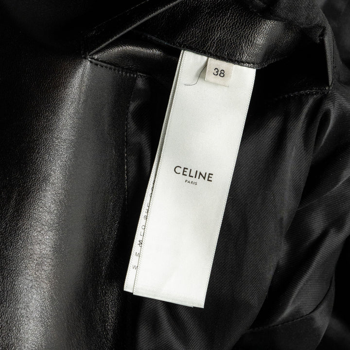 Celine Size 38 Classic Biker Jacket Lambskin Black