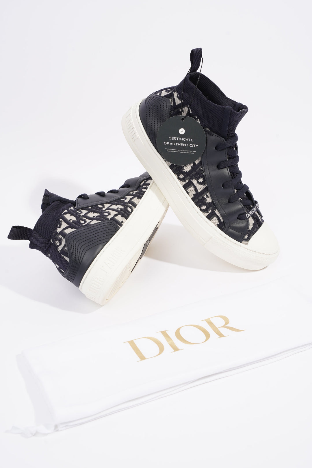 Christian Dior Womens Walk n' Dior High Top Sneaker Oblique EU 39 / UK 6