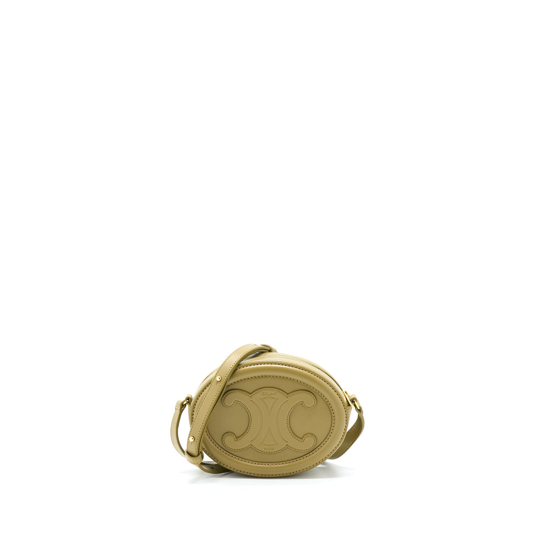 Celine Crossbody Oval Purse Calfskin Olive