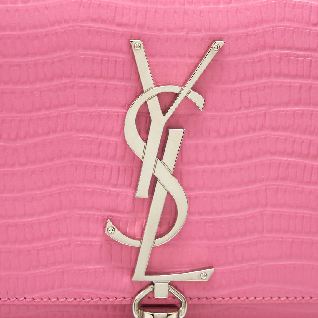 Saint Laurent / YSL Mini Kate Tassel Embossed Calfskin Pink SHW