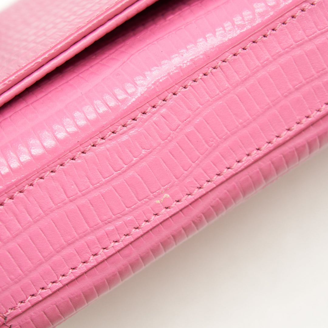 Saint Laurent / YSL Mini Kate Tassel Embossed Calfskin Pink SHW