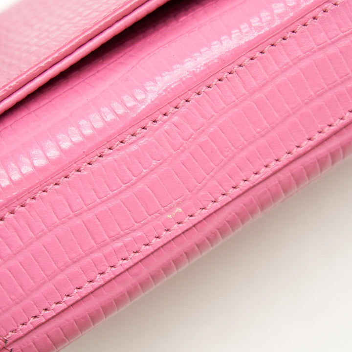 Saint Laurent / YSL Mini Kate Tassel Embossed Calfskin Pink SHW