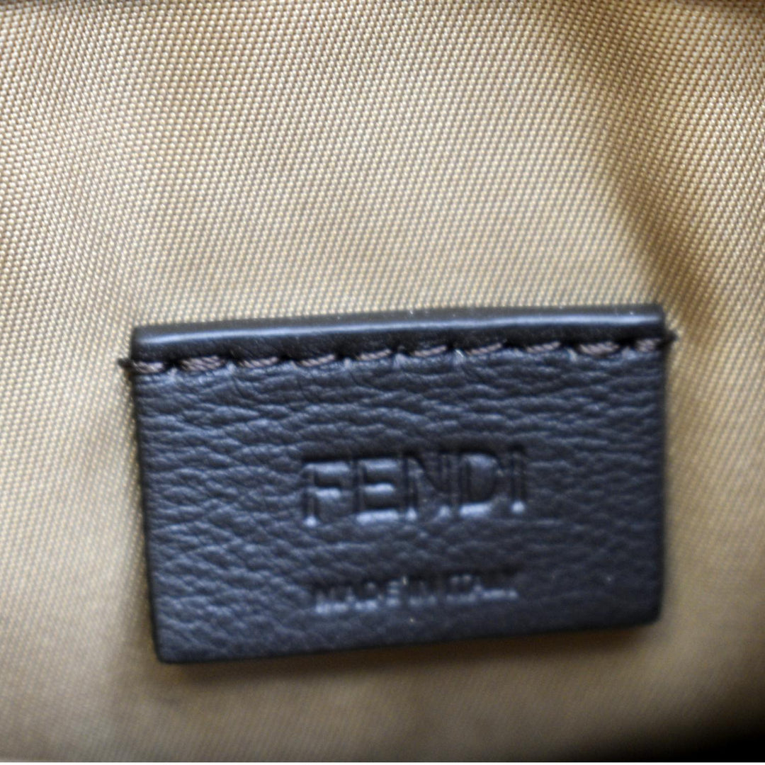 Fendi Mini Sunshine Plexiglass Technical Fabric Vitello Ceylon Shopper Tote Crossbody Bag Sand