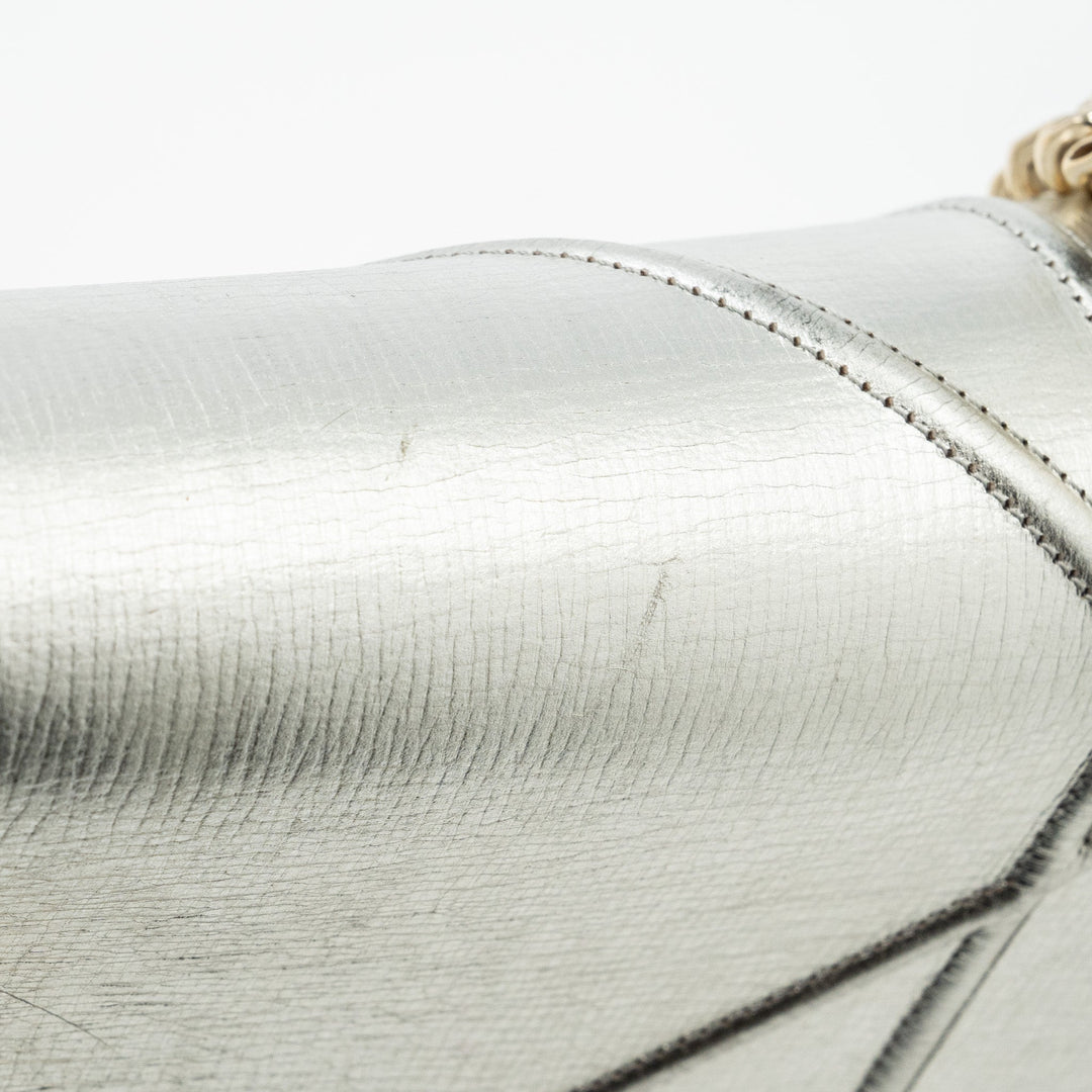 Top quality Dior Top quality Diorama Bag Goatskin Metallic Silver