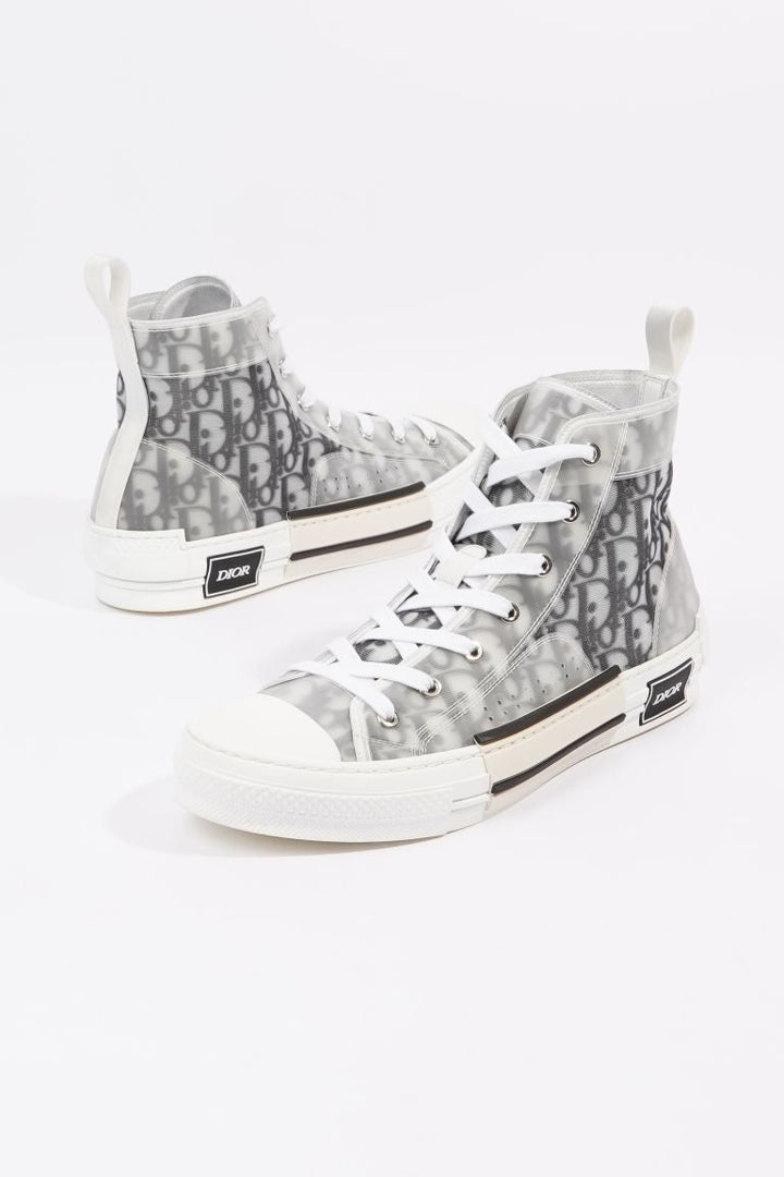 Christian Dior Womens B23 High Top Oblique Black / White EU 42 / UK 9