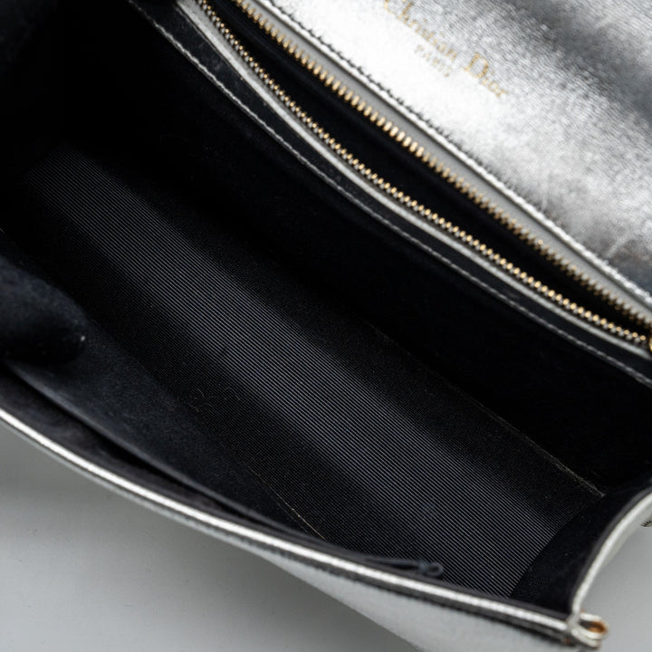 Top quality Dior Top quality Diorama Bag Goatskin Metallic Silver