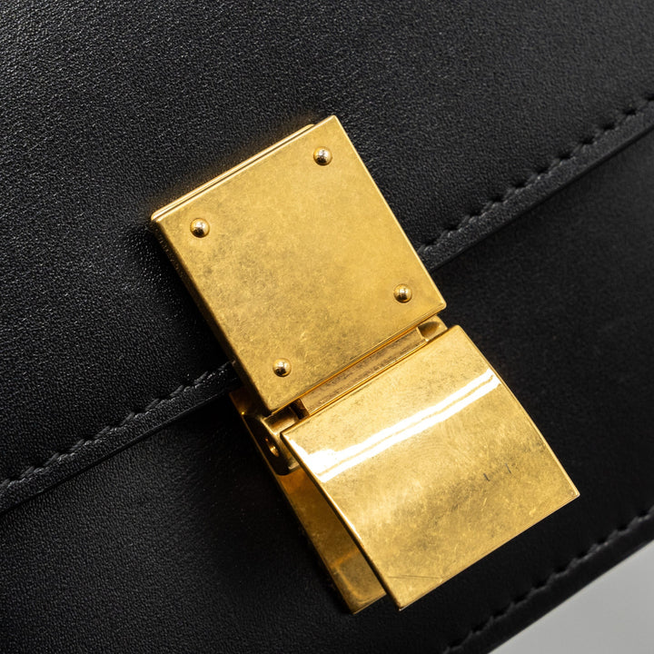 Celine mini classic box bag calfskin black