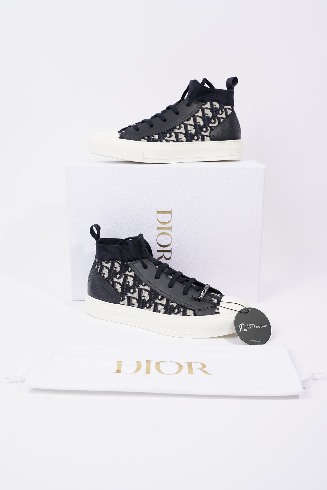 Christian Dior Womens Walk n' Dior High Top Navy / White EU 40 / UK 7