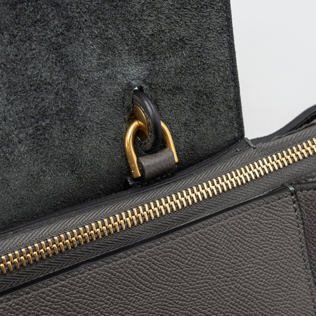 Celine Mini Belt Bag Grained Calfskin Dark Grey