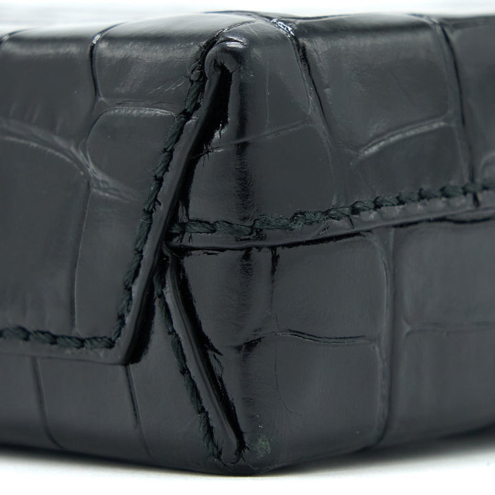 Top Quality Balenciaga Mini Shopping Phone Pouch Coro-Emboss Calfskin Black SHW