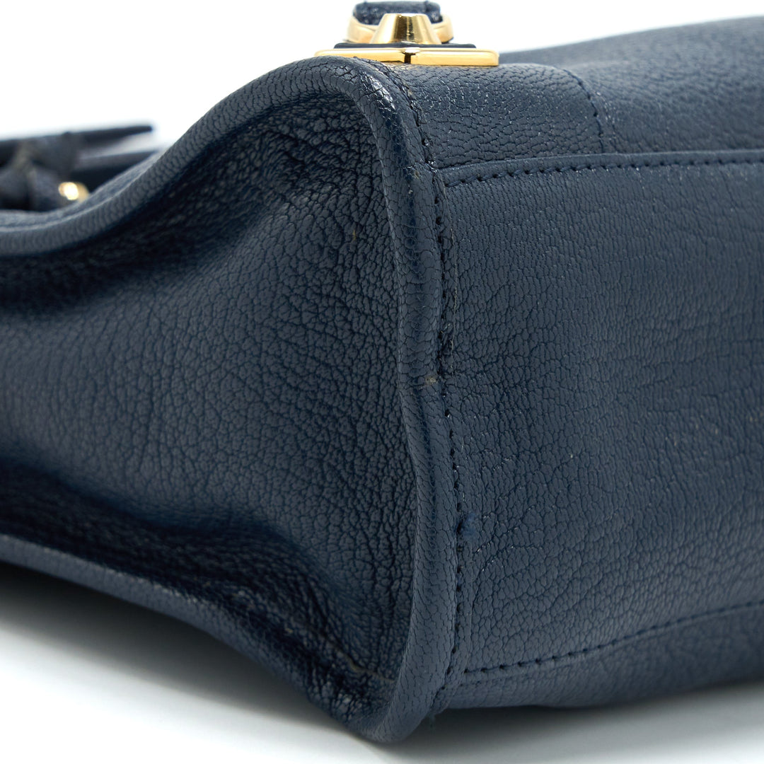 Top Quality Balenciaga Mini City Bag Navy GHW