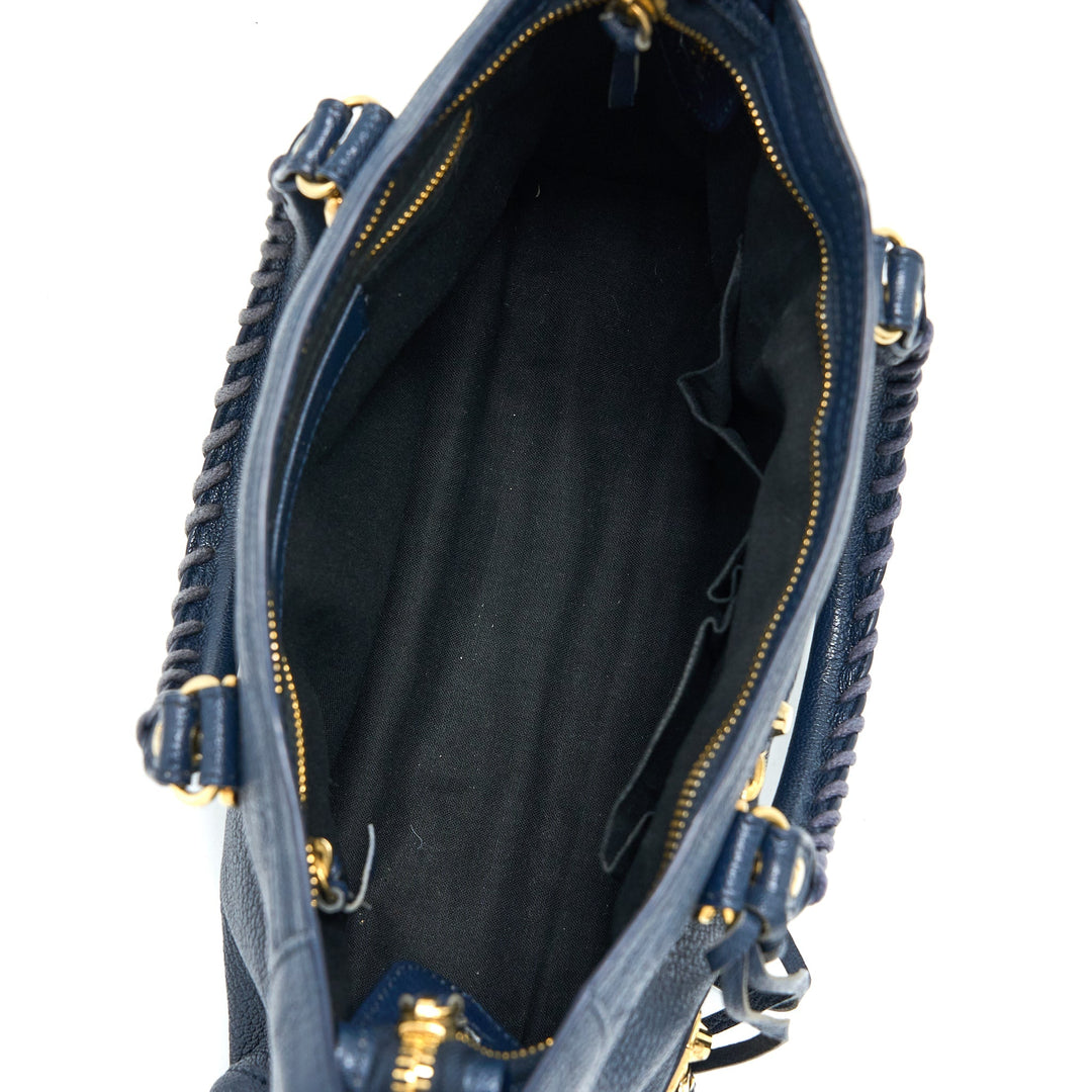 Top Quality Balenciaga Mini City Bag Navy GHW
