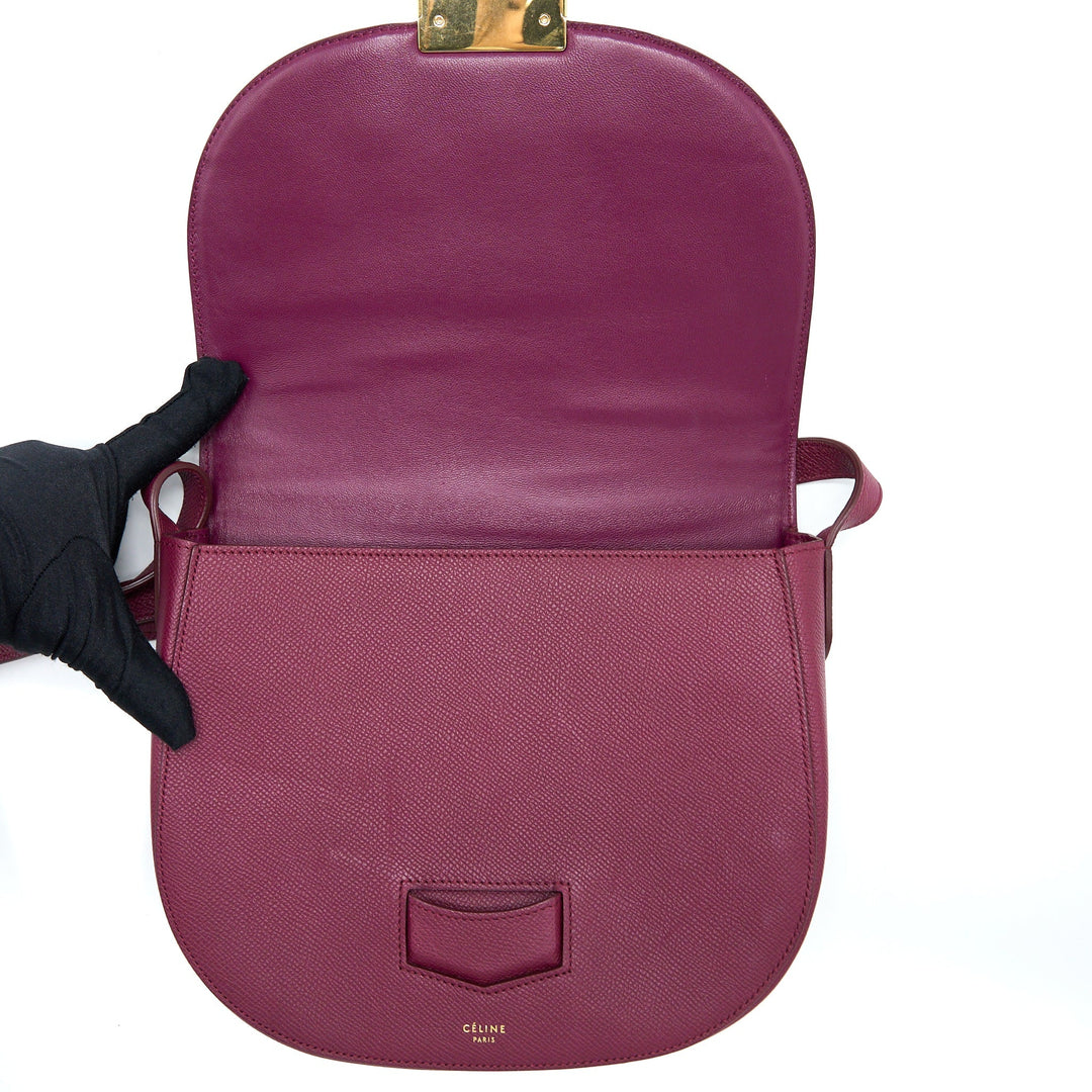 Celine Compact Trotteur Crossbody Shoulder Bag Dark Purple