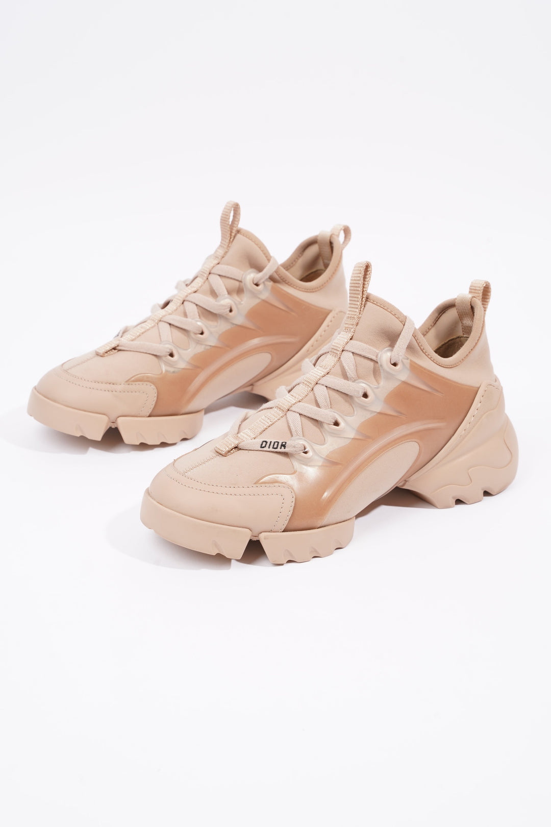Christian Dior Womens D Connect Sneaker Nude Technical Fabric EU 35 / UK 2