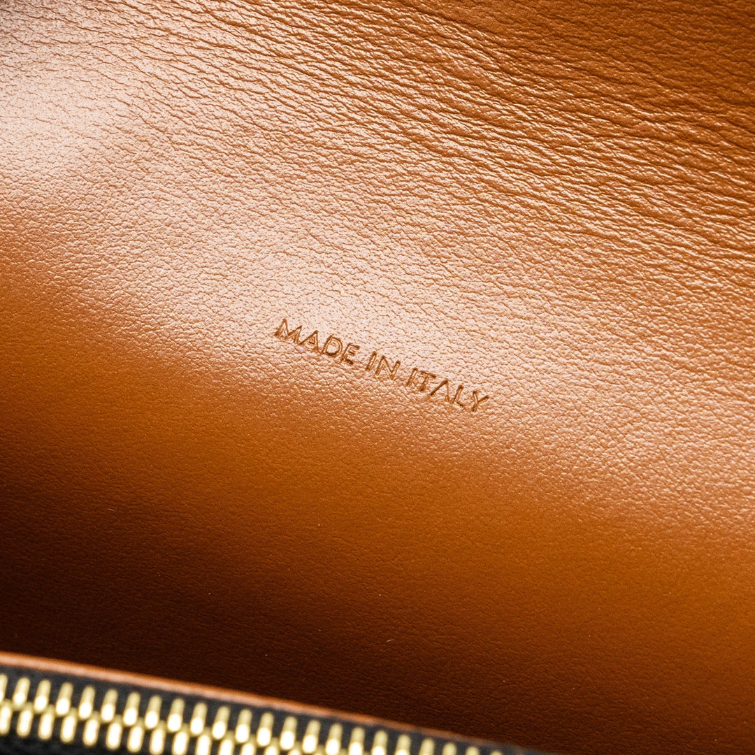 Top Quality Celine Wallet On Strap Triomphe Canvas/Smooth Lambskin Tan