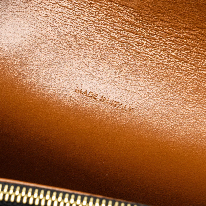 Celine Wallet On Strap Triomphe Canvas/Smooth Lambskin Tan