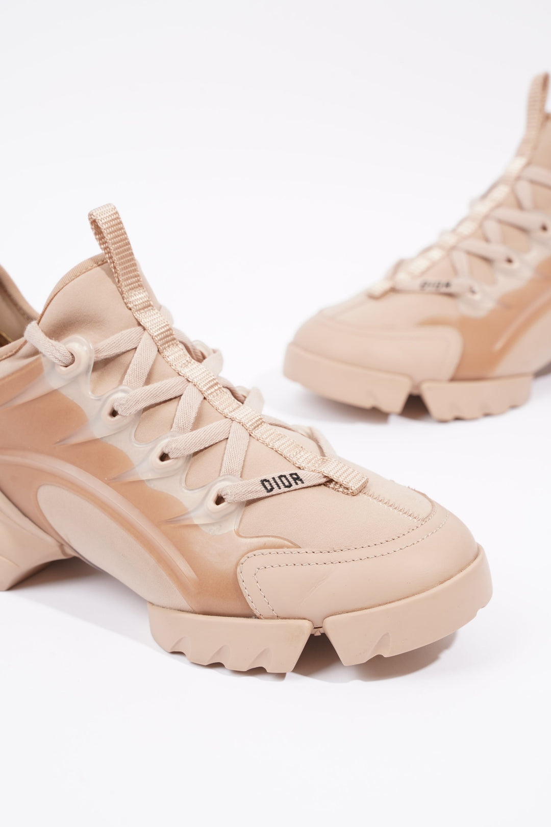 Christian Dior Womens D Connect Sneaker Nude Technical Fabric EU 35 / UK 2