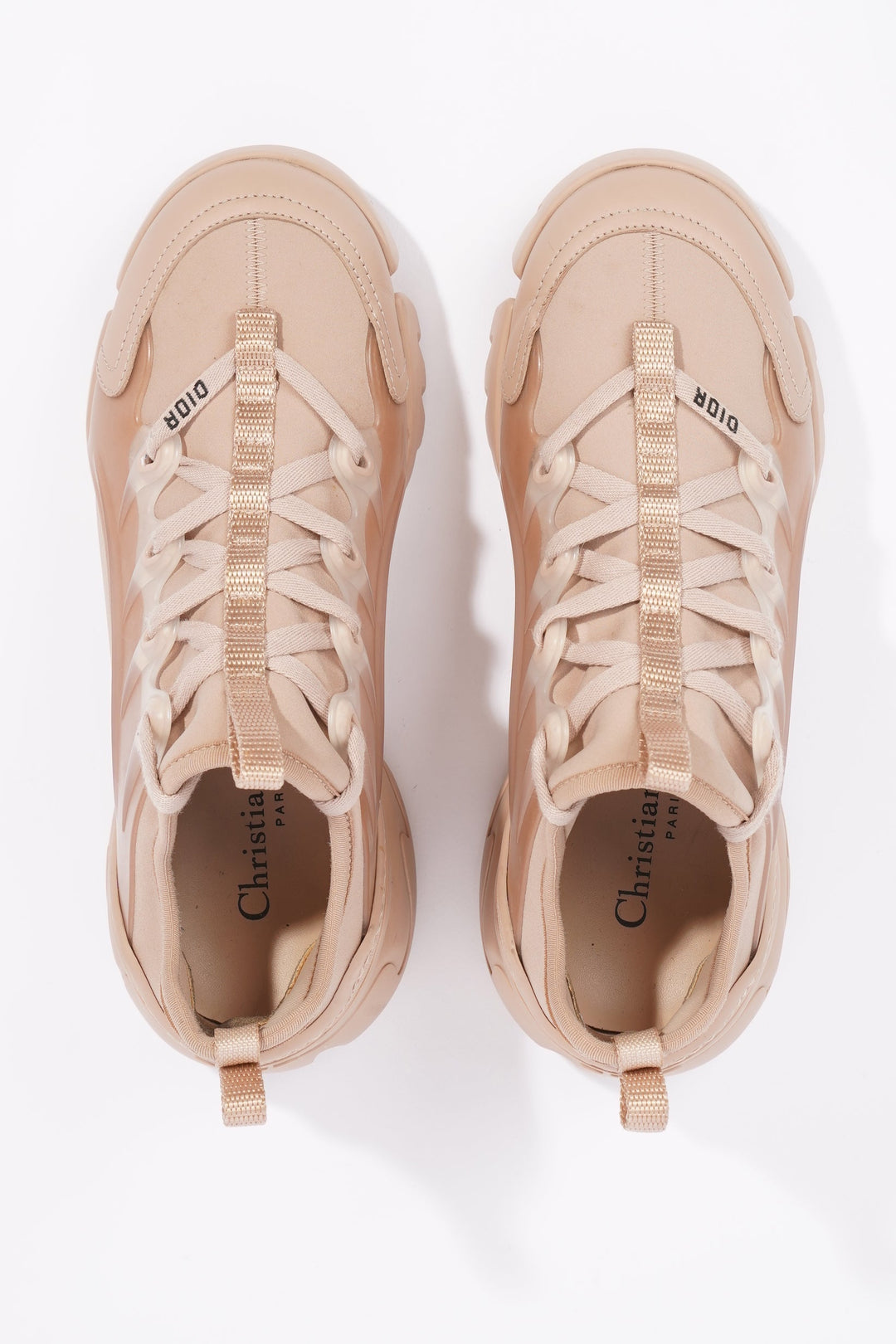 Christian Dior Womens D Connect Sneaker Nude Technical Fabric EU 35 / UK 2