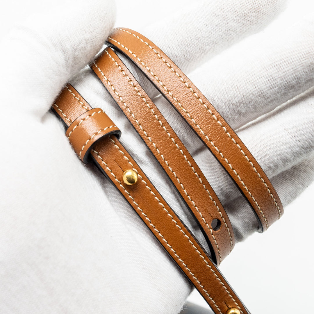Top Quality Celine Wallet On Strap Triomphe Canvas/Smooth Lambskin Tan