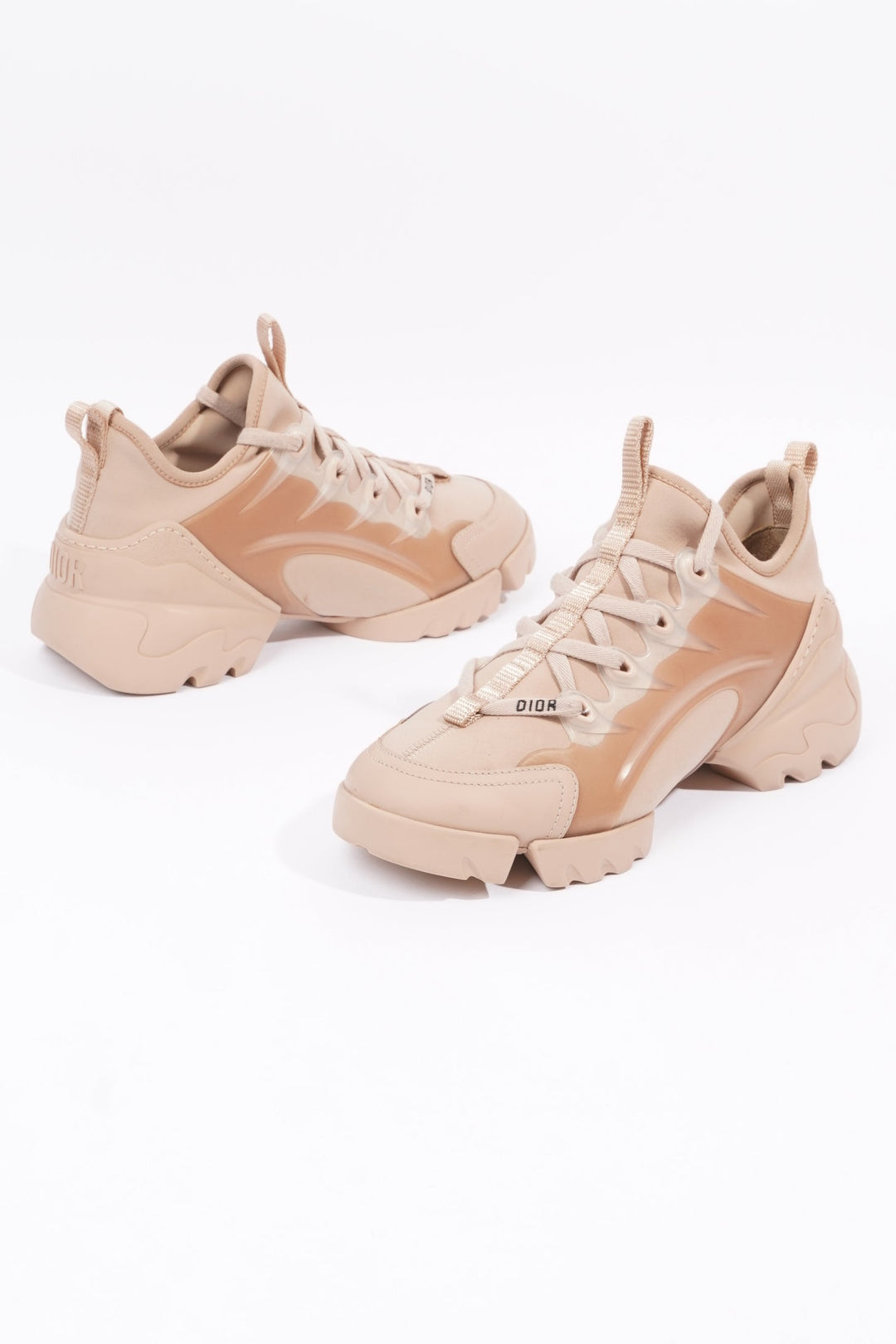 Christian Dior Womens D Connect Sneaker Nude Technical Fabric EU 35 / UK 2