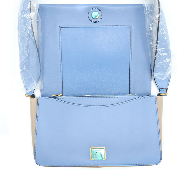 Celine Medium Frame Bag Multicolour Blue/Light Taupe