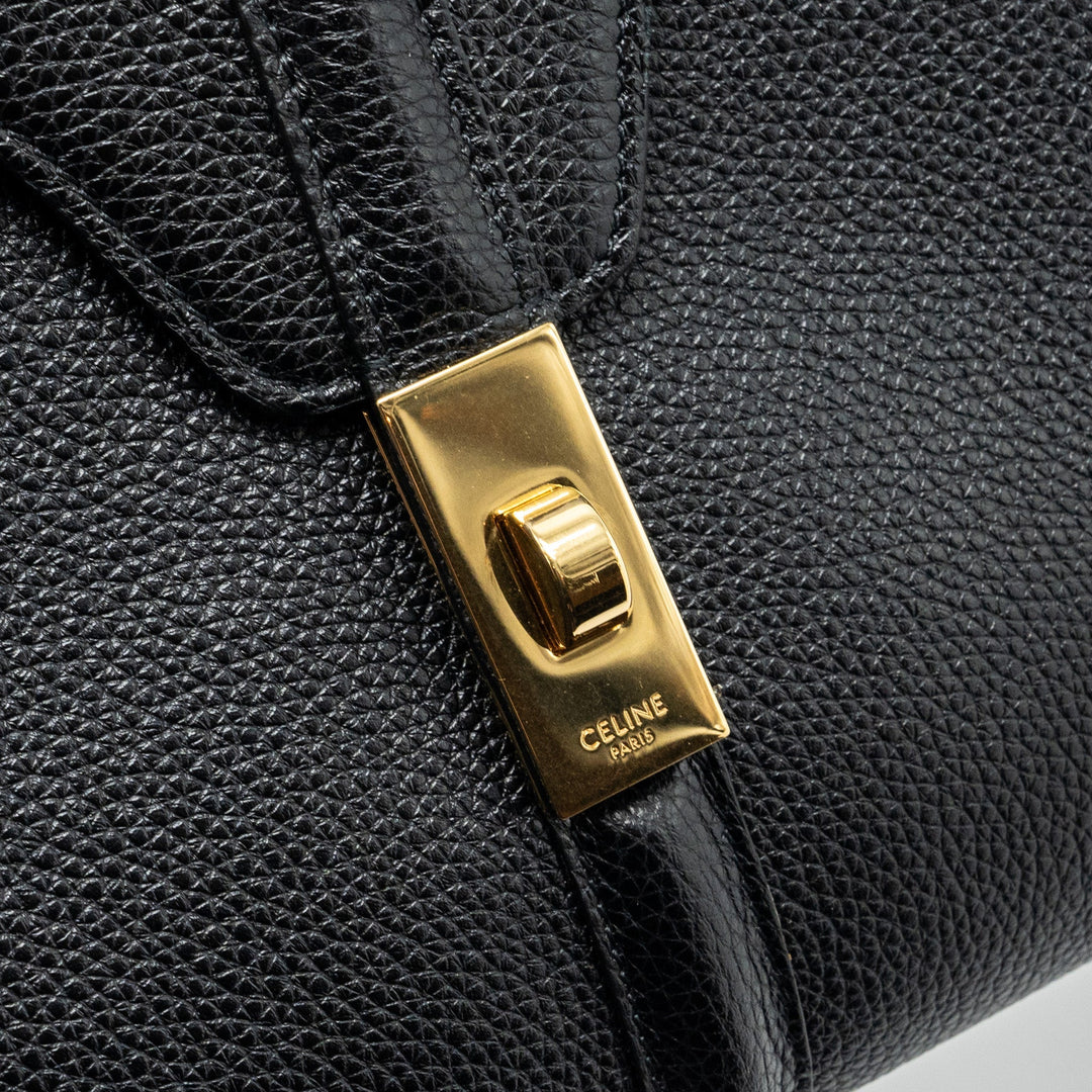 Top Quality Celine Small 16 Bag Grained Calfskin Black