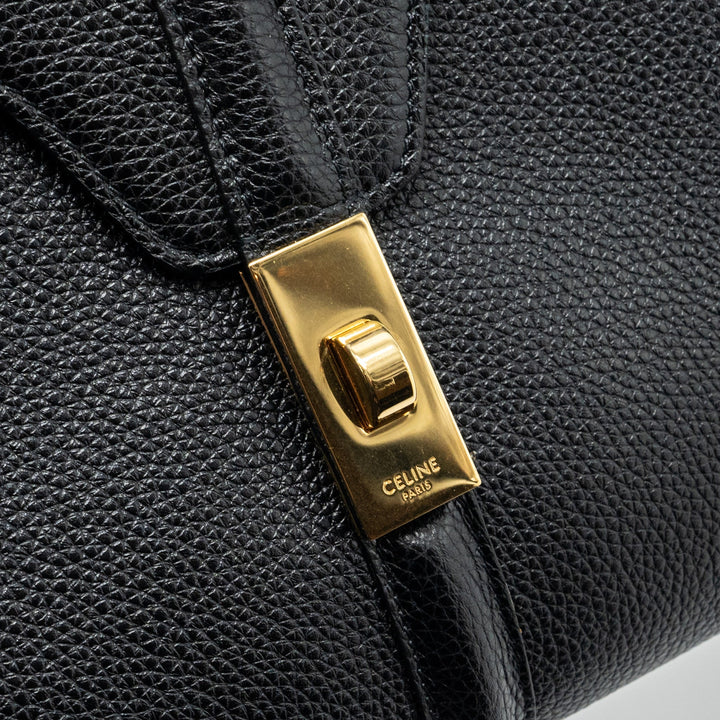 Top Quality Celine Small 16 Bag Grained Calfskin Black