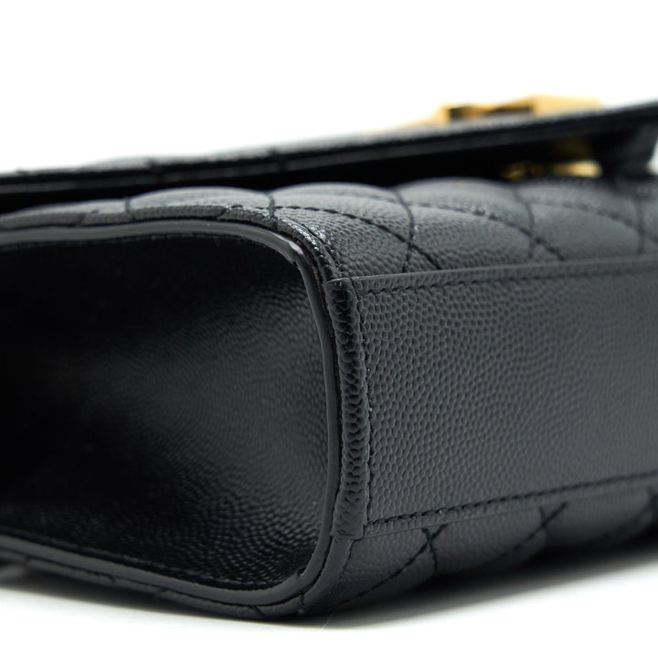 Laurent Small Envelope Crossbody Bag Black With GHW