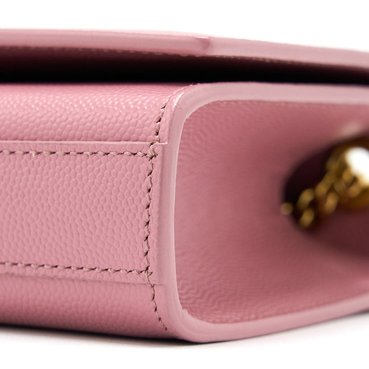 Saint Laurent Mini Kate Bag Grained Calfskin Pink GHW