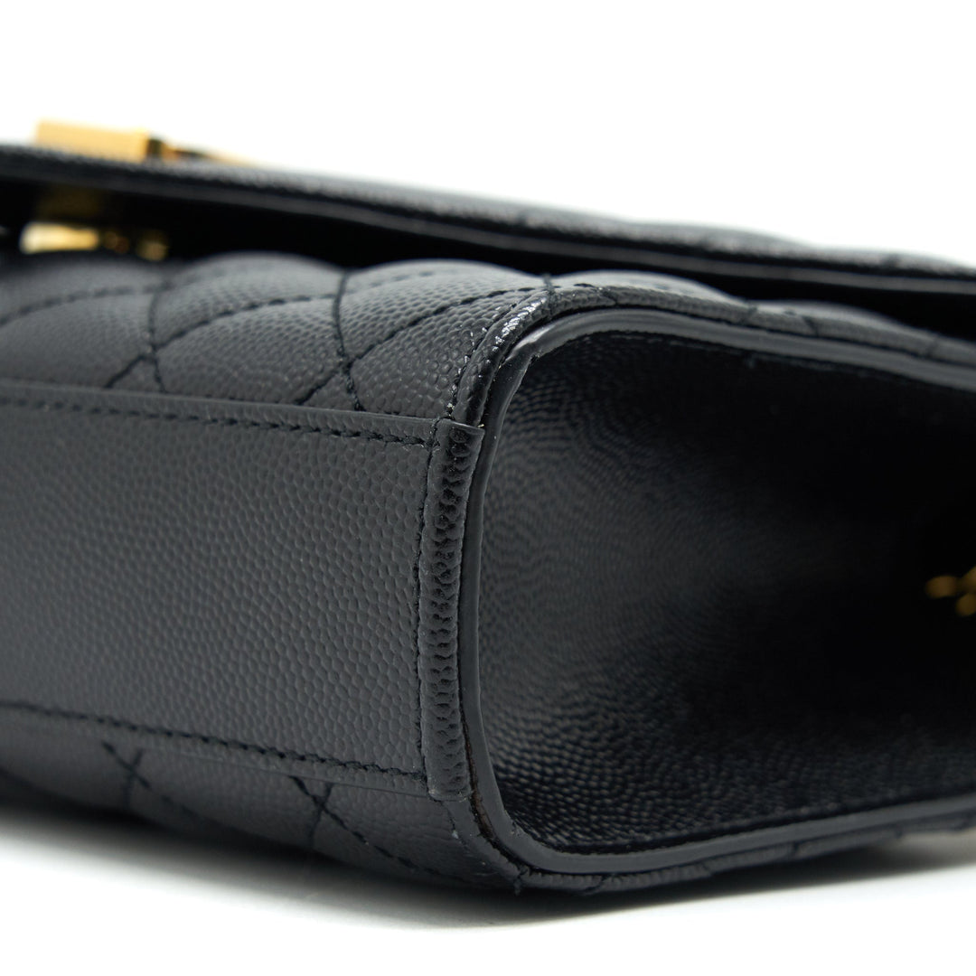 Laurent Small Envelope Crossbody Bag Black With GHW