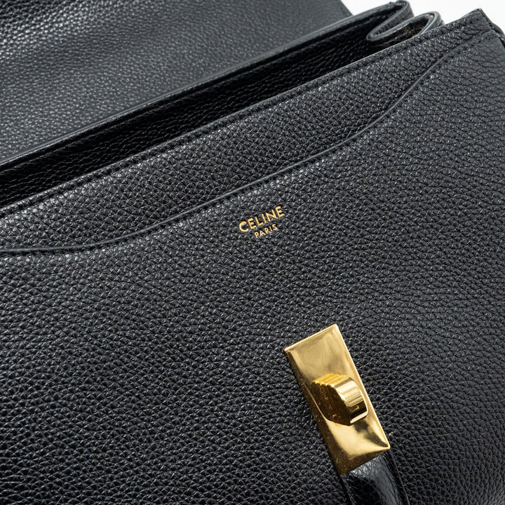 Top Quality Celine Small 16 Bag Grained Calfskin Black
