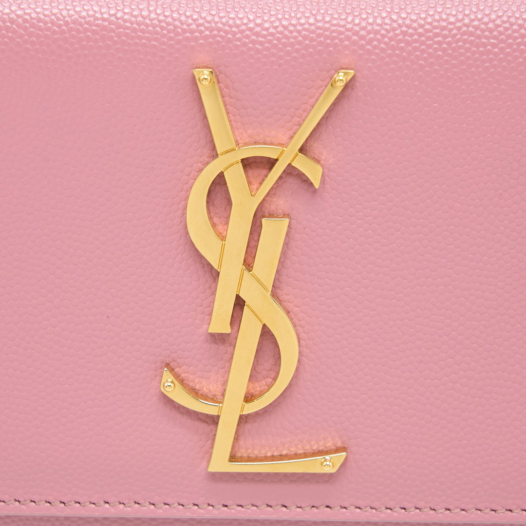 Saint Laurent Mini Kate Bag Grained Calfskin Pink GHW