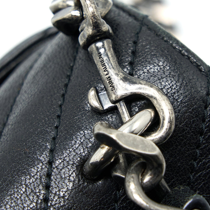 Saint Laurent/YSL Quilted Medium College Bag Lambskin Black Ruthenium Hardware