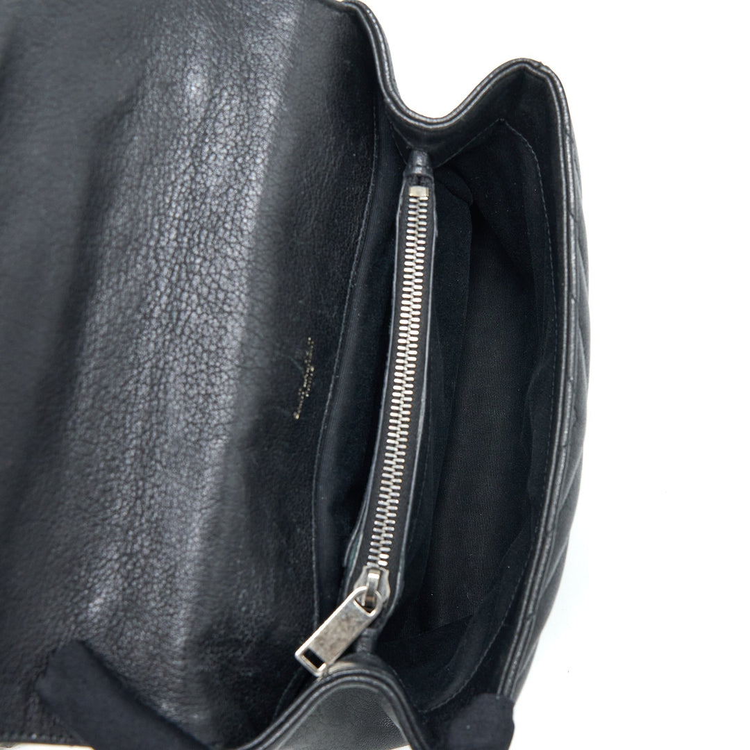 Saint Laurent/YSL Quilted Medium College Bag Lambskin Black Ruthenium Hardware