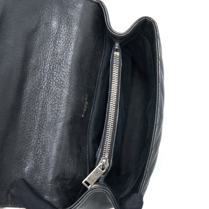 Saint Laurent/YSL Quilted Medium College Bag Lambskin Black Ruthenium Hardware